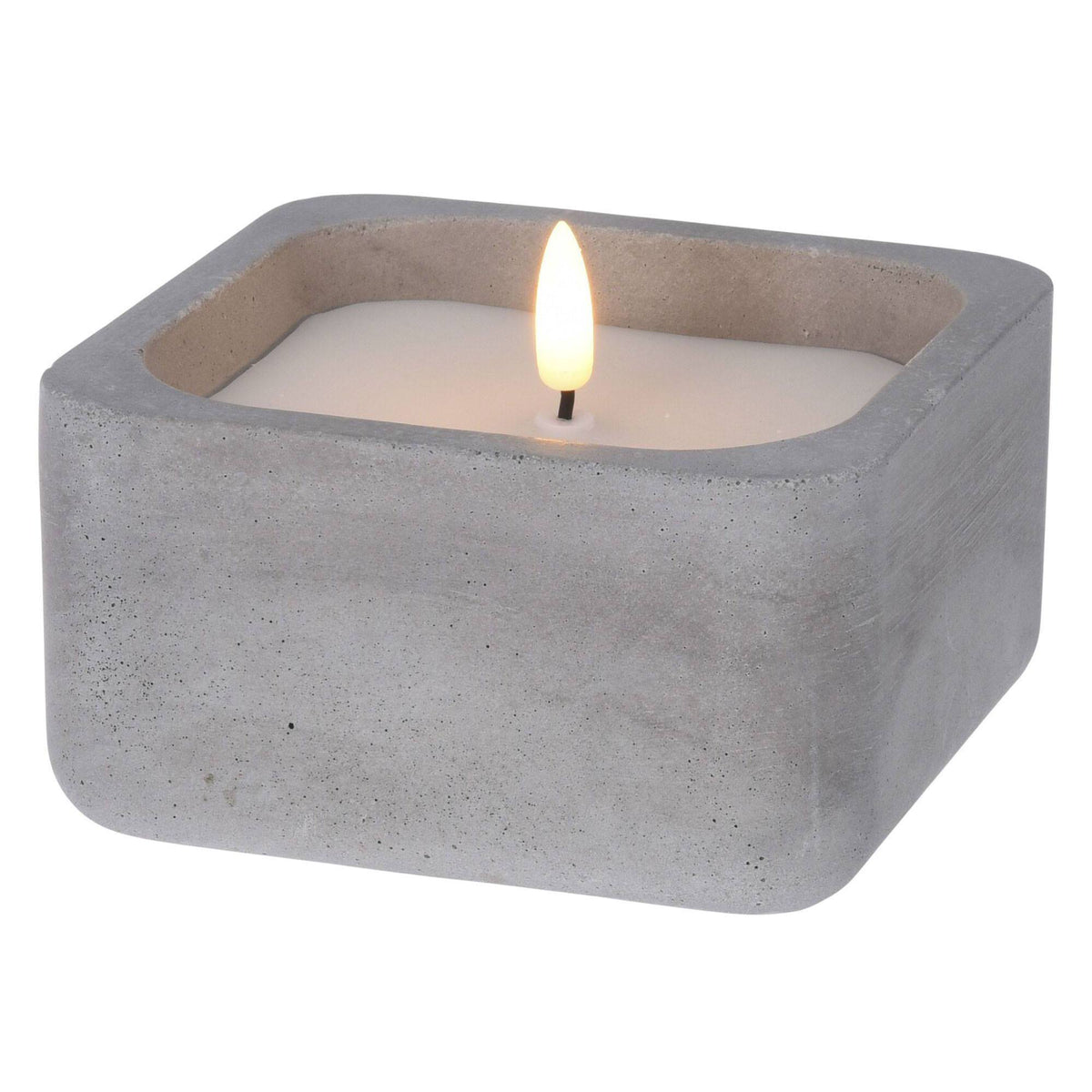 Pack 3 velas LED cuadradas gris 12x12x6,5 cm (3)