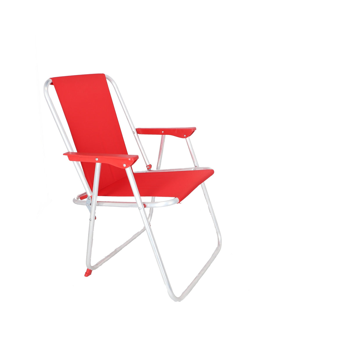 Juego 2 sillas de playa metálica plegable rojo 44x44x74 cm (6)