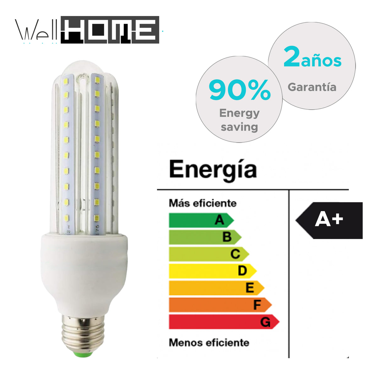 Set 10 bombillas LED rectas luz fría 7W 620 lm 6000K (3)