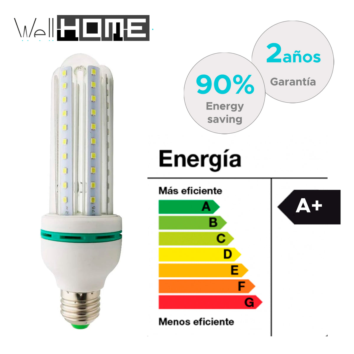 Set 10 bombillas LED rectas luz fría 20W 1780 lm 6000K 180x58 mm (3)