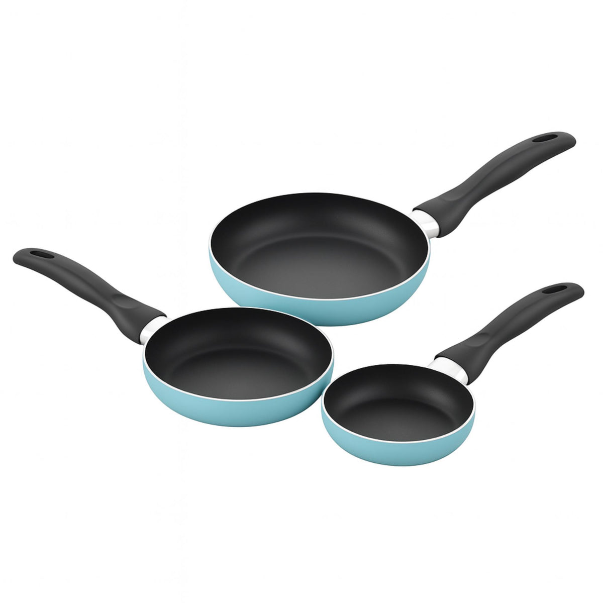 Batería 5pzs acero inox + 3 sartenes alu azul celeste (9)