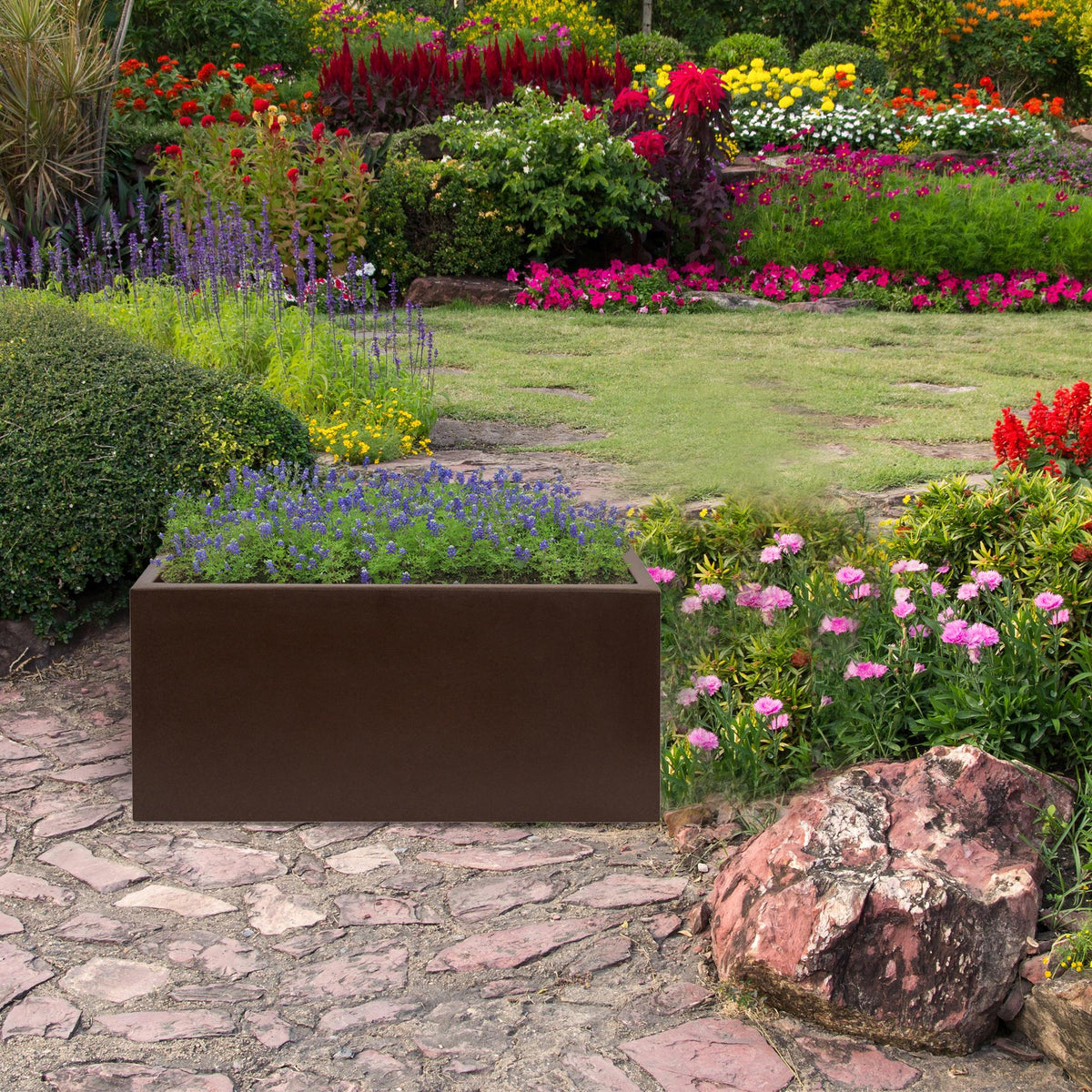 Jardinera macetero polietileno bronce 60x20x20 cm (4)