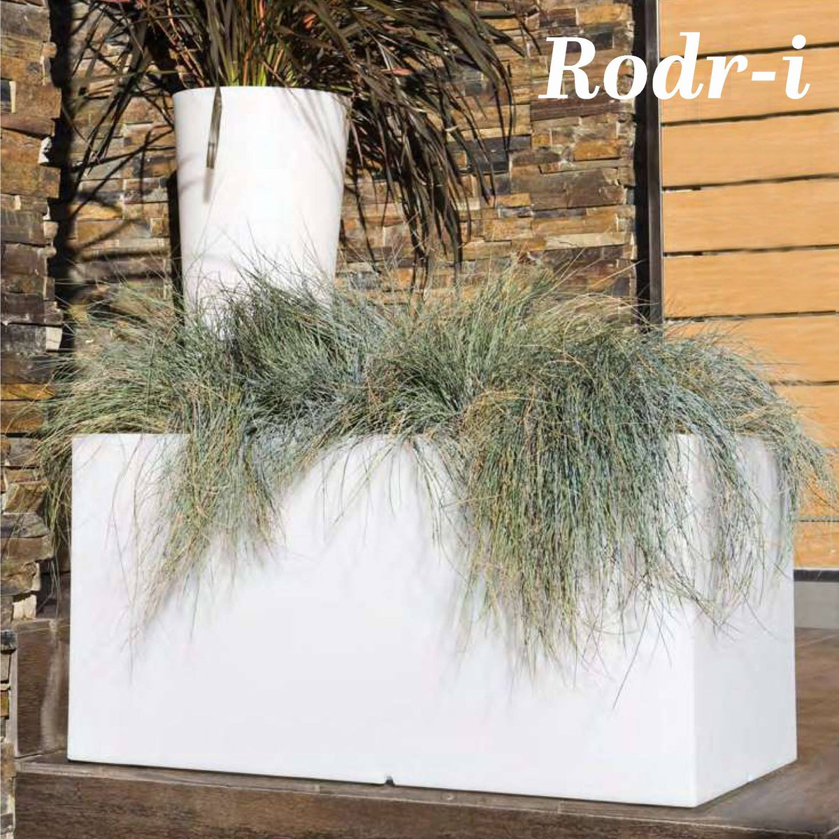 Jardinera macetero polietileno blanco 80x40x40 cm (2)