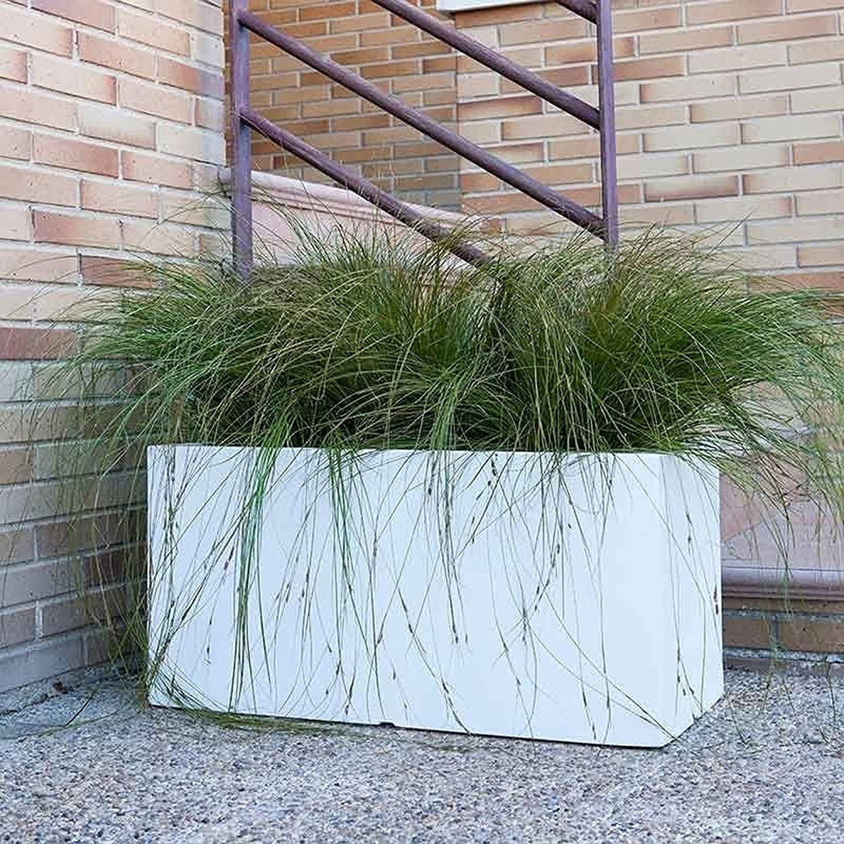 Jardinera macetero polietileno blanco 80x40x40 cm (6)