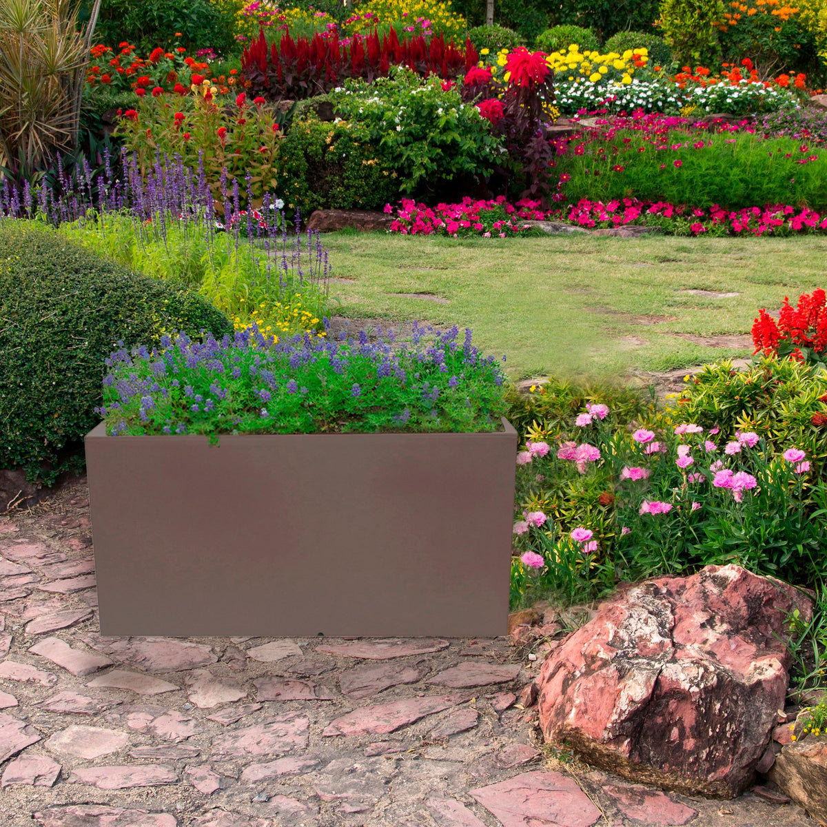 Jardinera macetero polietileno topo 80x40x40 cm (4)