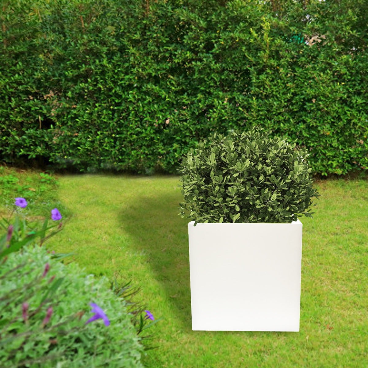 Macetero polietileno blanco Ø40x40 cm (4)