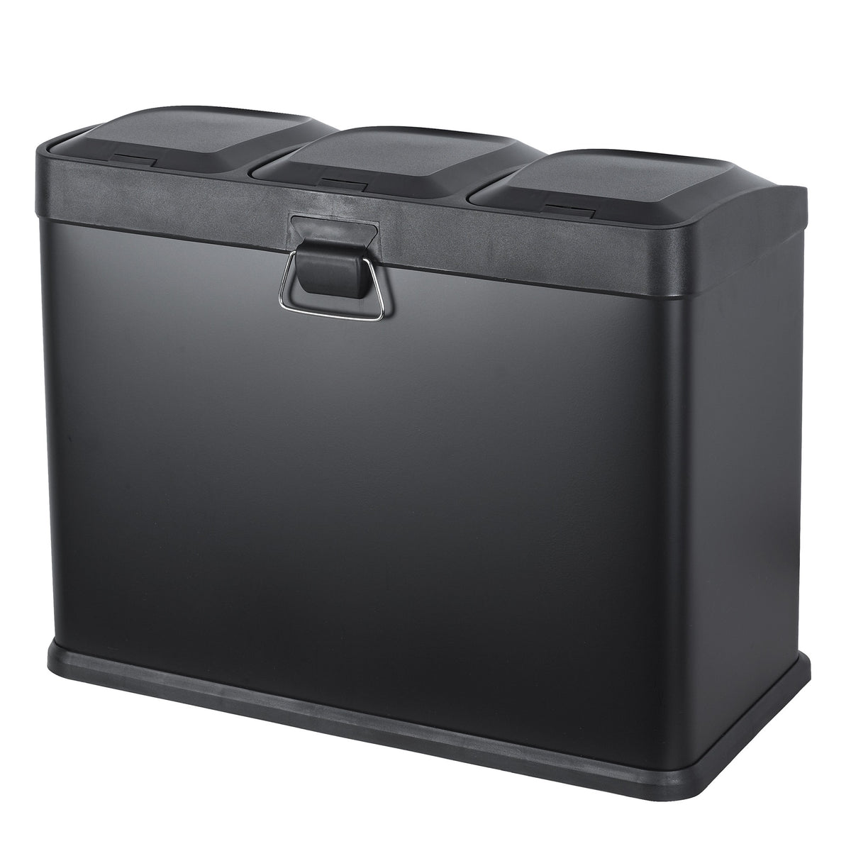 Cubo de reciclaje 45 L 3 compartimentos plata (6)