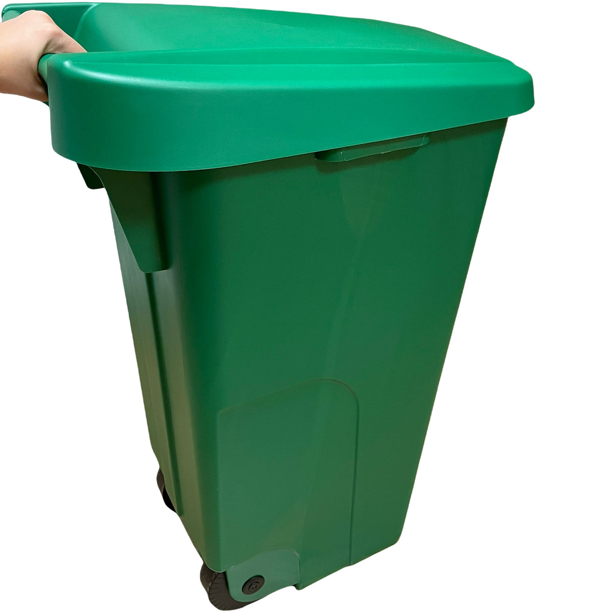 Contenedor de reciclaje Reciclo 110L vidrio con ruedas verde (10)
