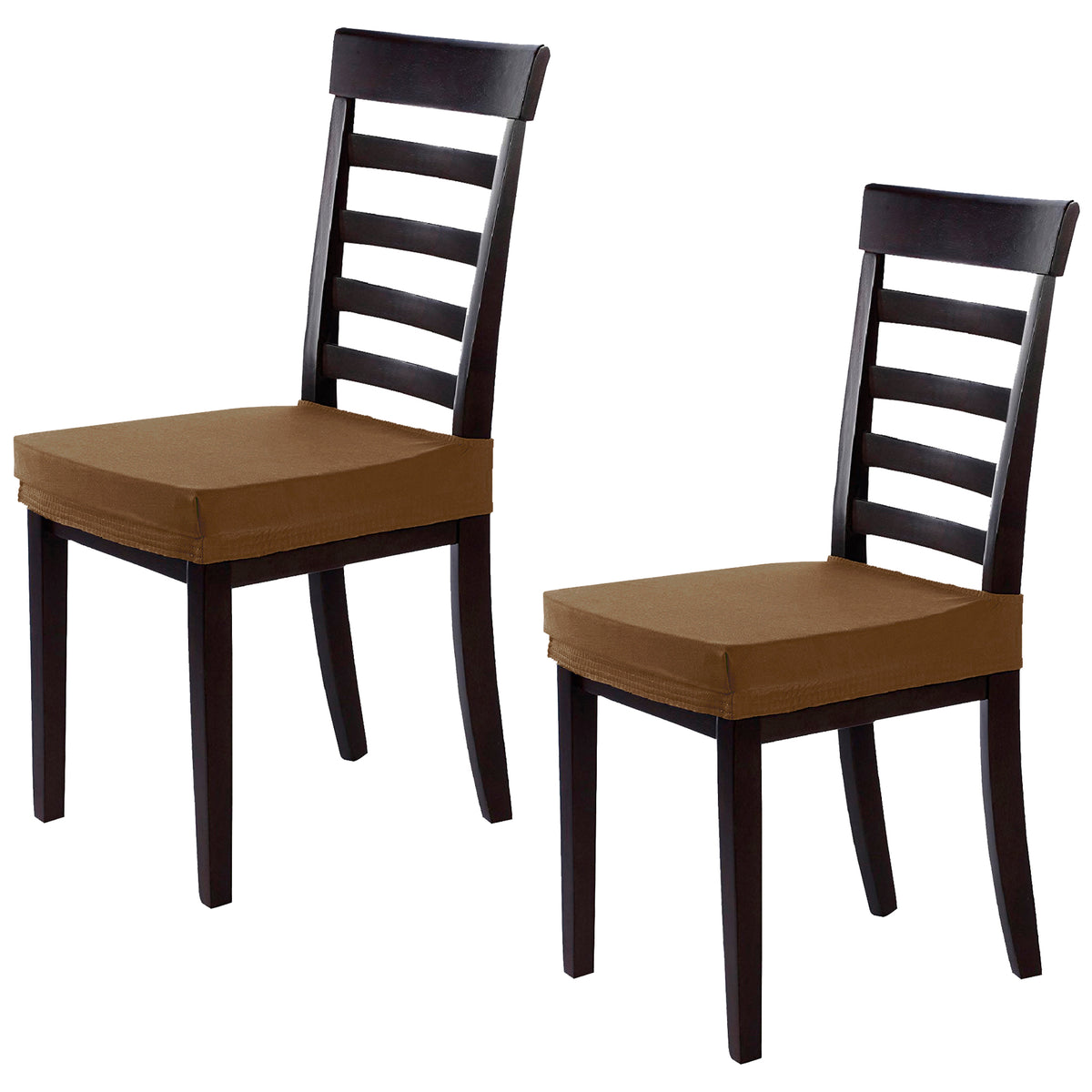 Set 2 fundas de sillas sin respaldo antimanchas crema