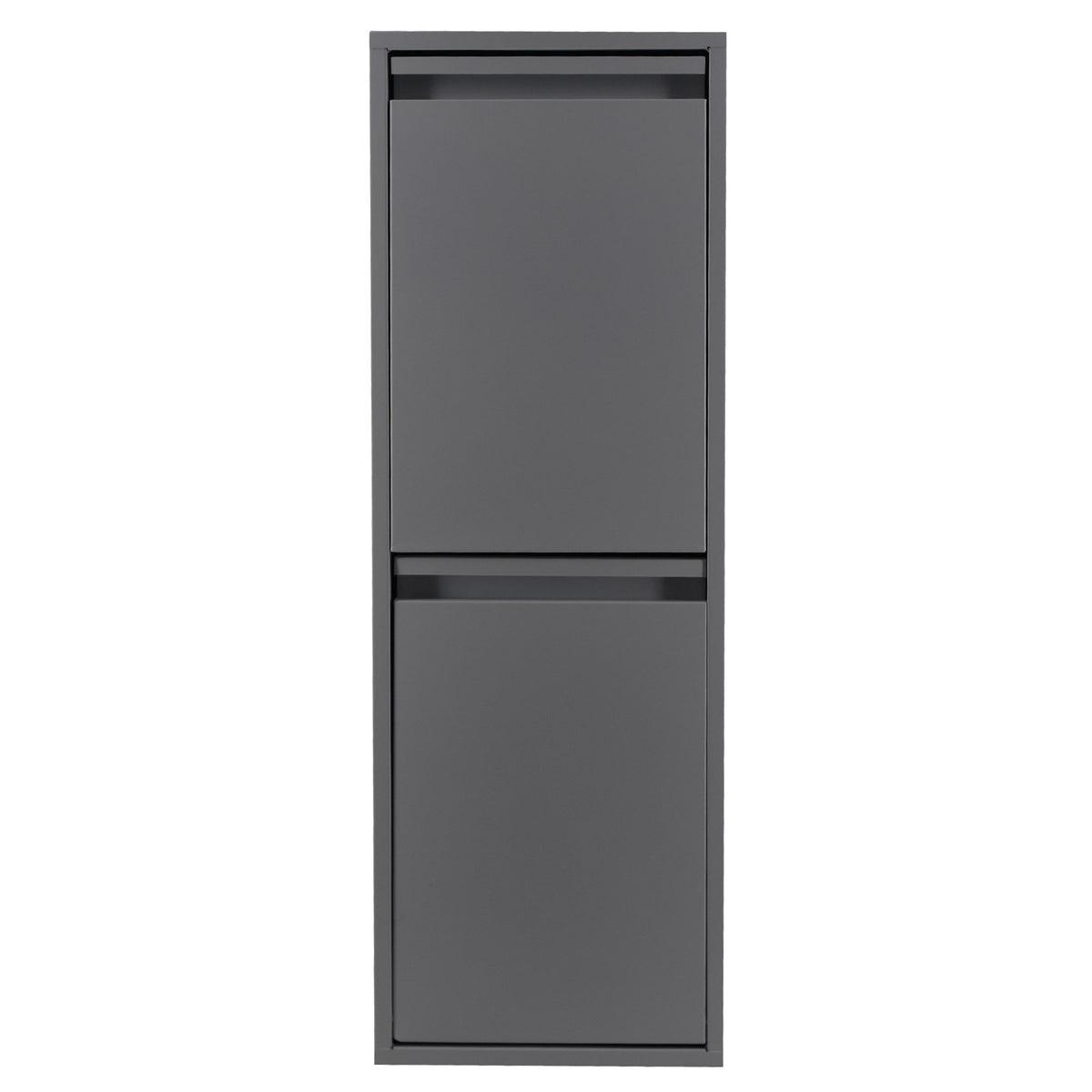 Cubo reciclaje acero 2 compartimentos antracita 90,5cm