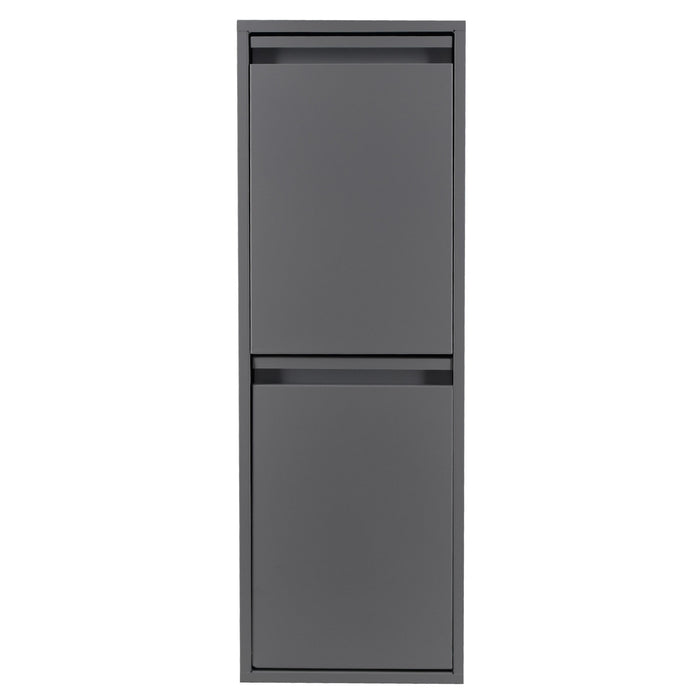 Cubo reciclaje acero 2 compartimentos antracita 90,5cm