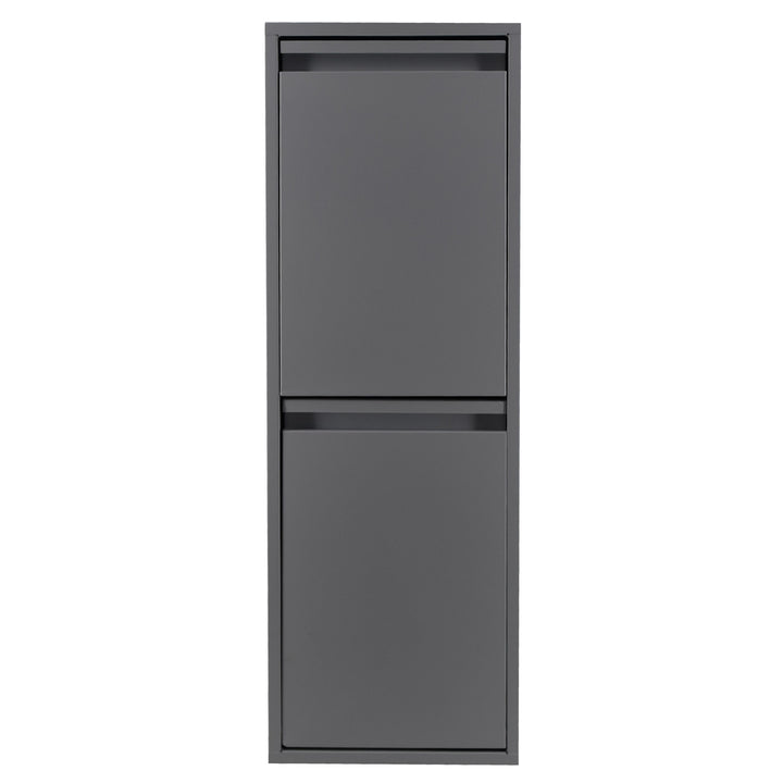 Cubo reciclaje acero 2 compartimentos antracita 90,5cm