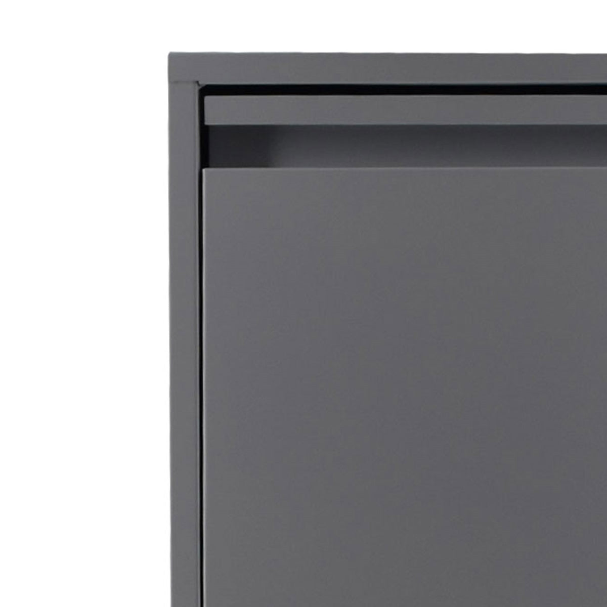 Cubo reciclaje acero 2 compartimentos antracita 90,5cm (8)