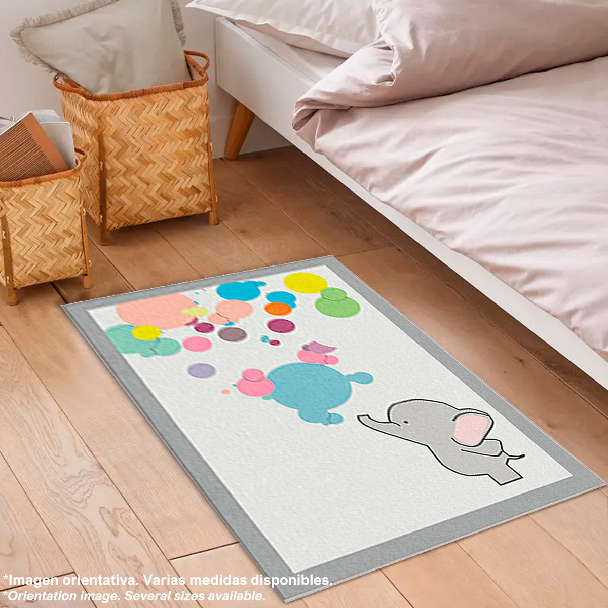 Alfombra poliéster estampada 80x120 cm modelo Bubbles multicolor (6)