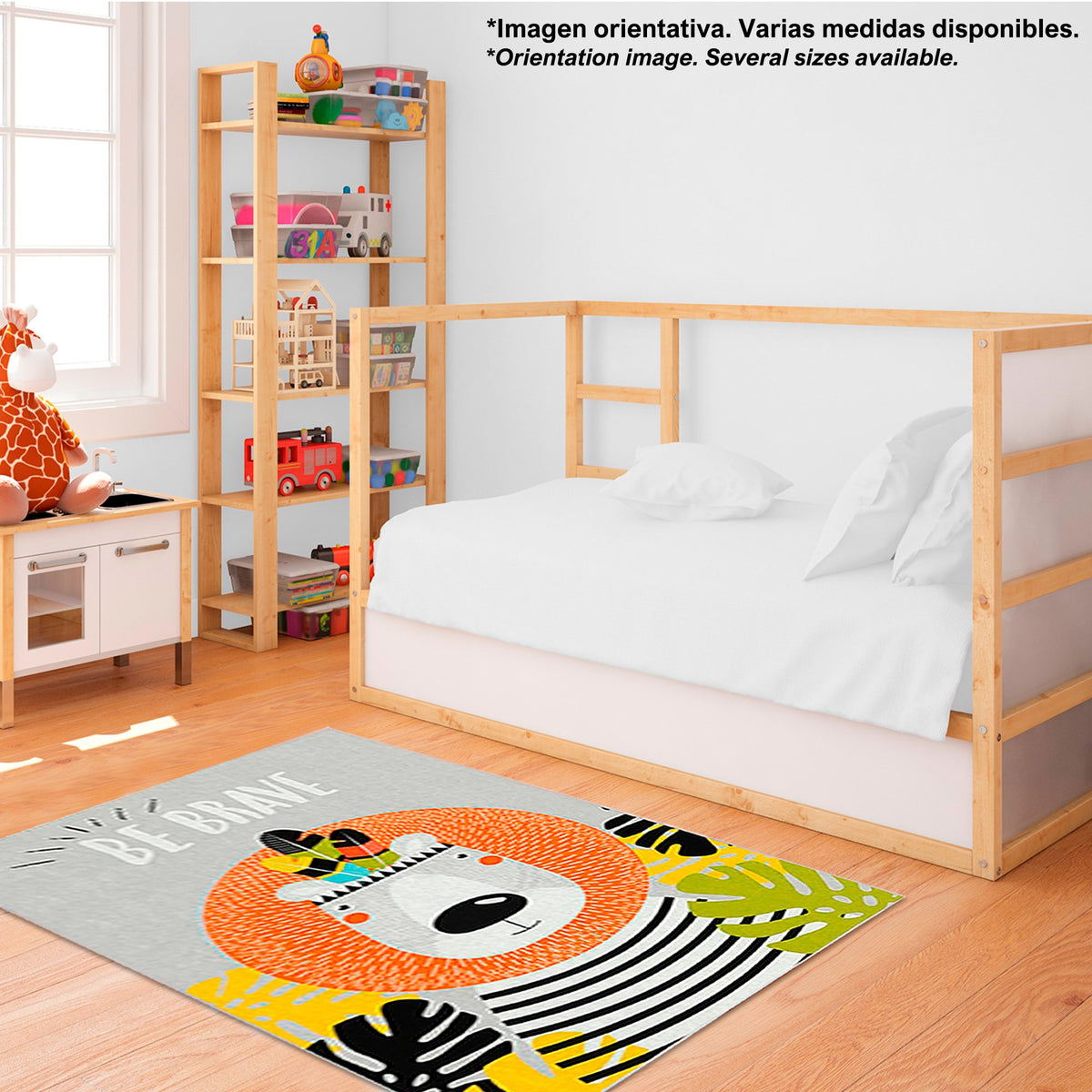 Alfombra poliéster estampada 100x200 cm modelo BeBrave multicolor (8)