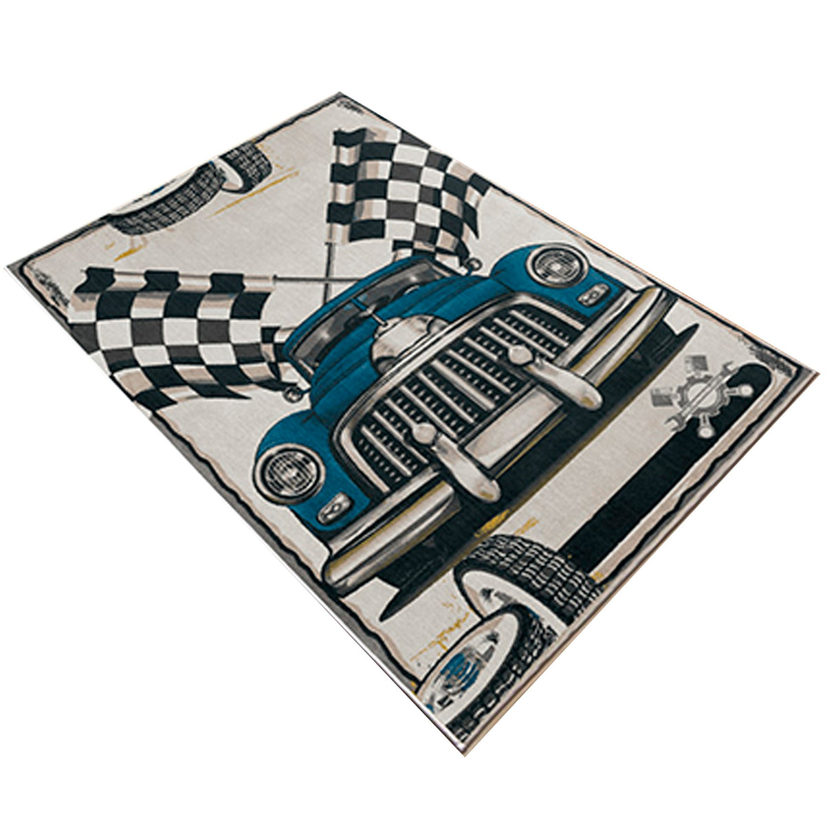 Alfombra poliéster estampada ClassiCar 100x150cm