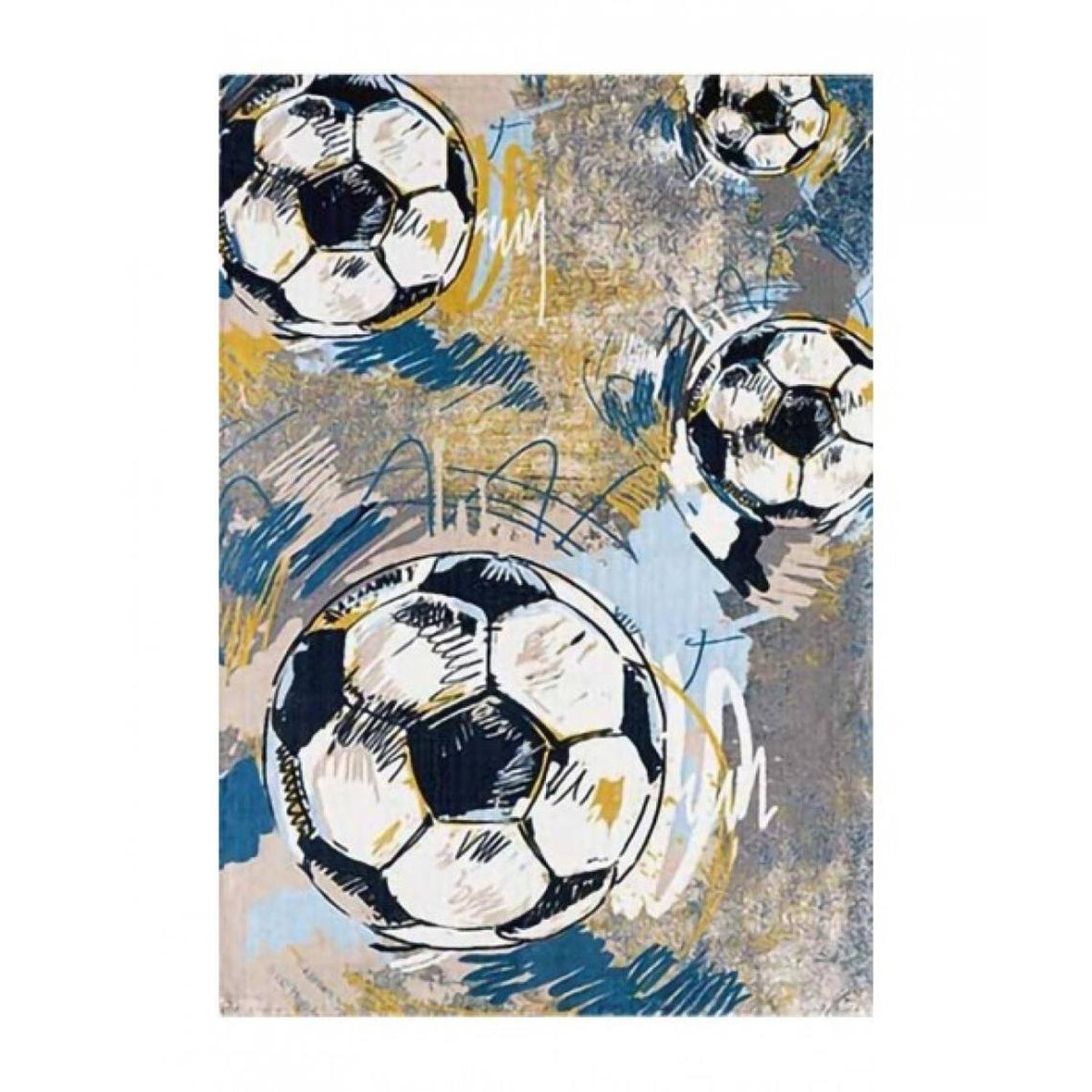 Alfombra poliéster estampada FootBalls 100x200cm