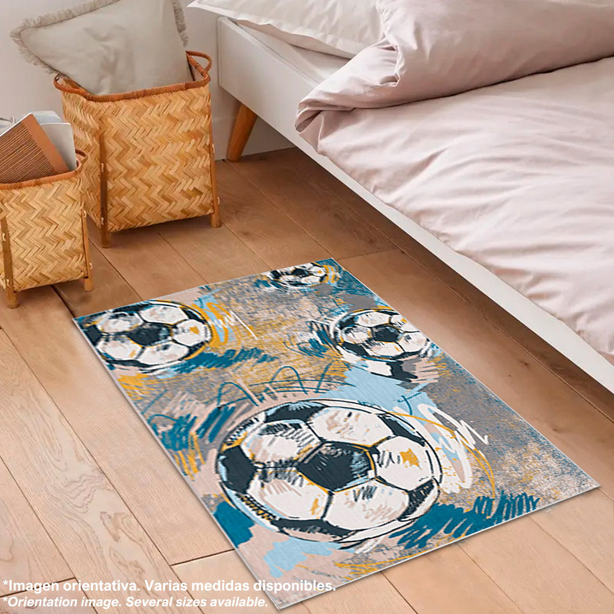 Alfombra poliéster estampada FootBalls 100x200cm (6)