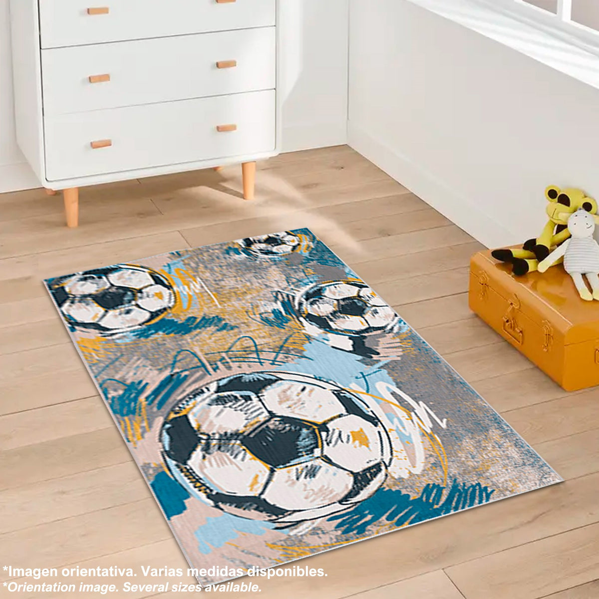 Alfombra poliéster estampada FootBalls 100x200cm (7)