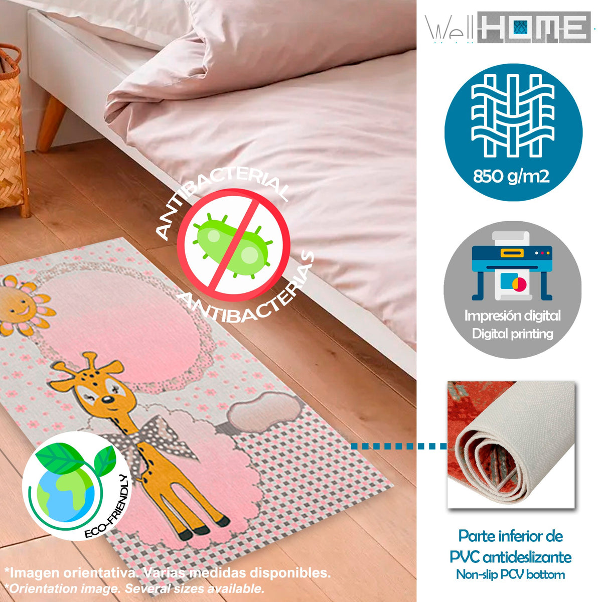 Alfombra poliéster estampada Ribonaffe 100x150cm (3)