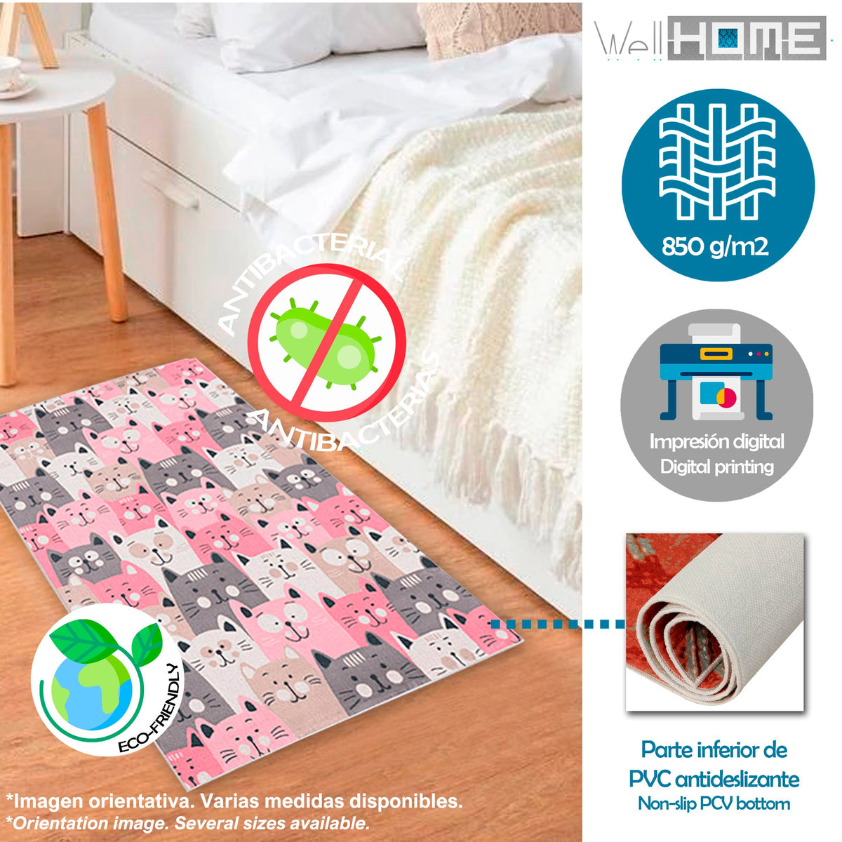 Alfombra poliéster estampada CatInvasion 100x150cm (3)