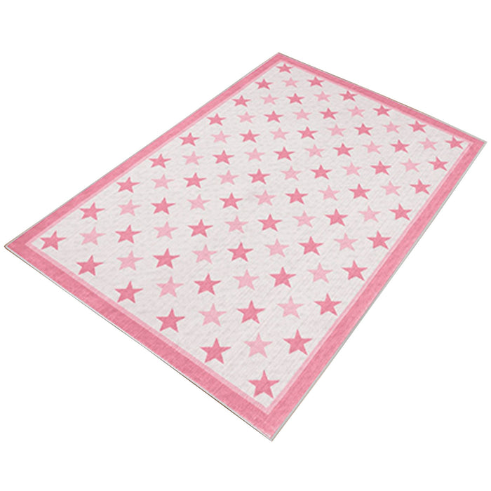 Alfombra poliéster estampada PinkRedStars 80x150cm