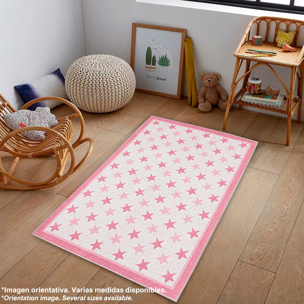 Alfombra poliéster estampada PinkRedStars 80x150cm (7)