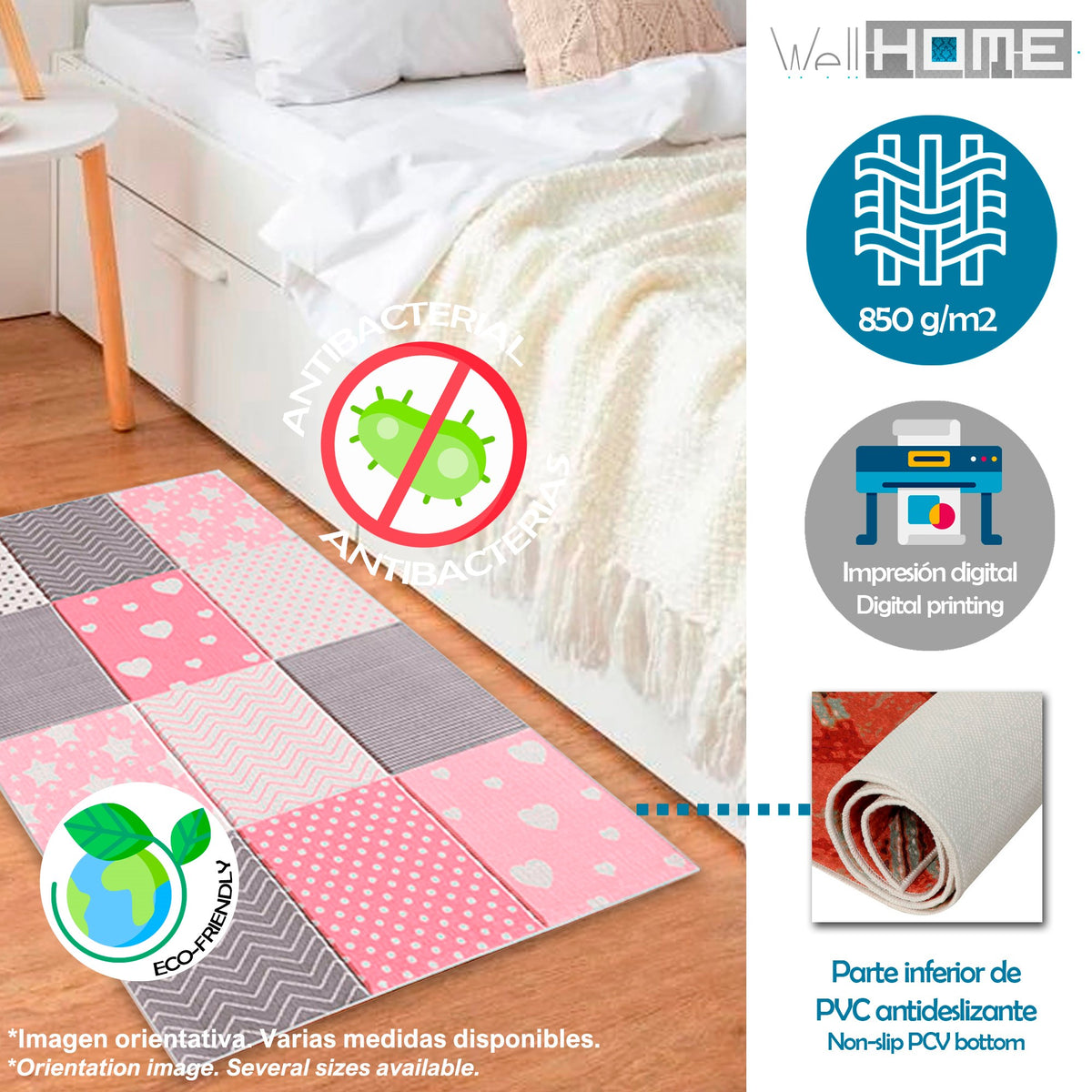 Alfombra poliéster estampada 60x100 cm modelo Snippets multicolor (3)