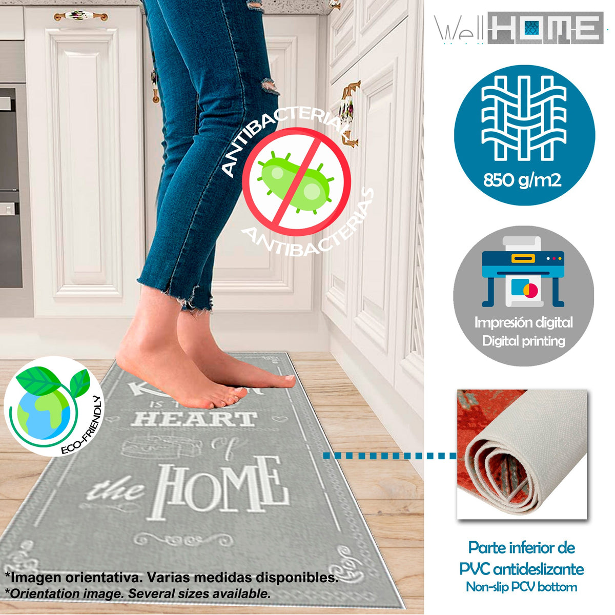 Alfombra poliéster HeartOfTheHome gris oscuro 160x230cm (3)