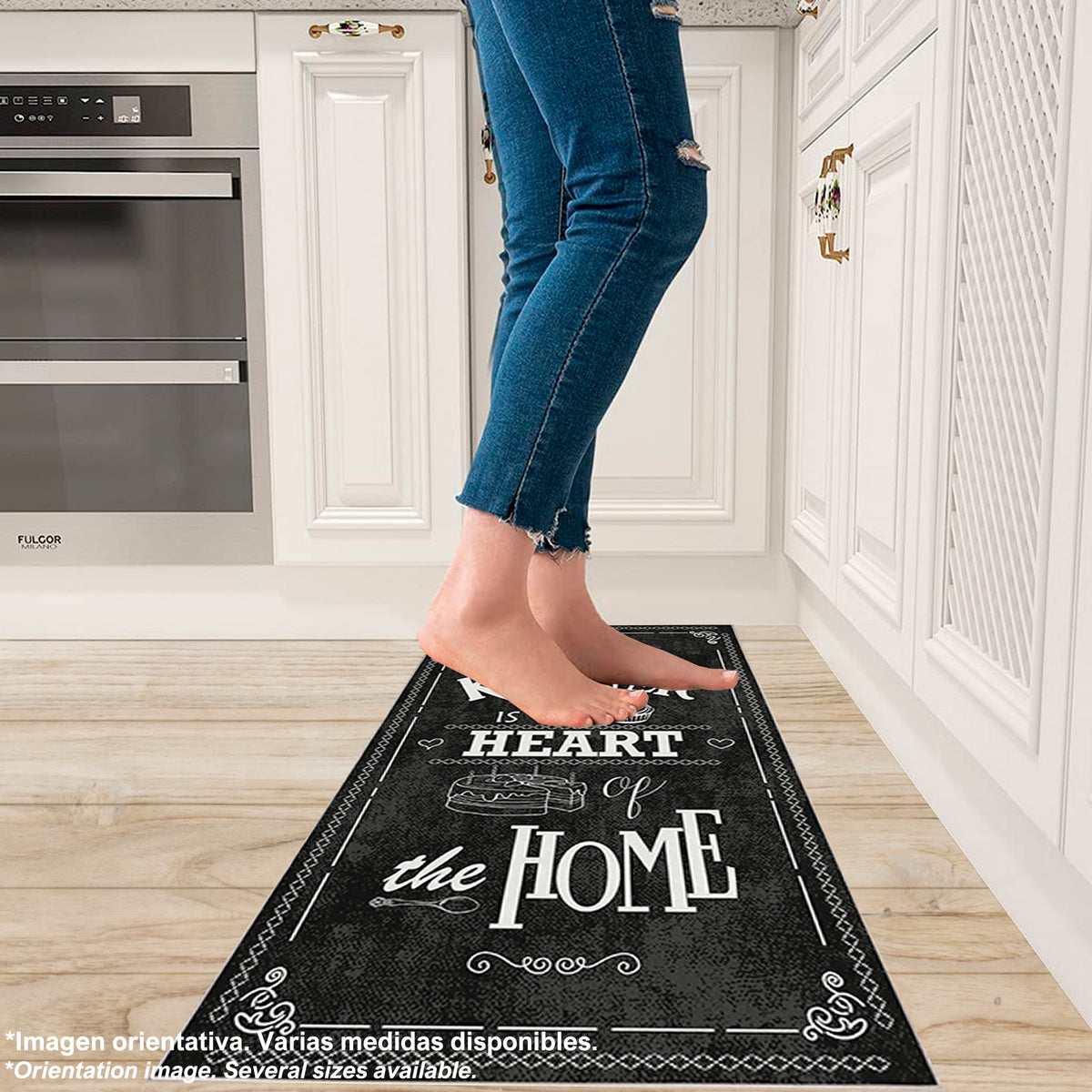 Alfombra poliéster HeartOfTheHome negro 80x150cm (6)