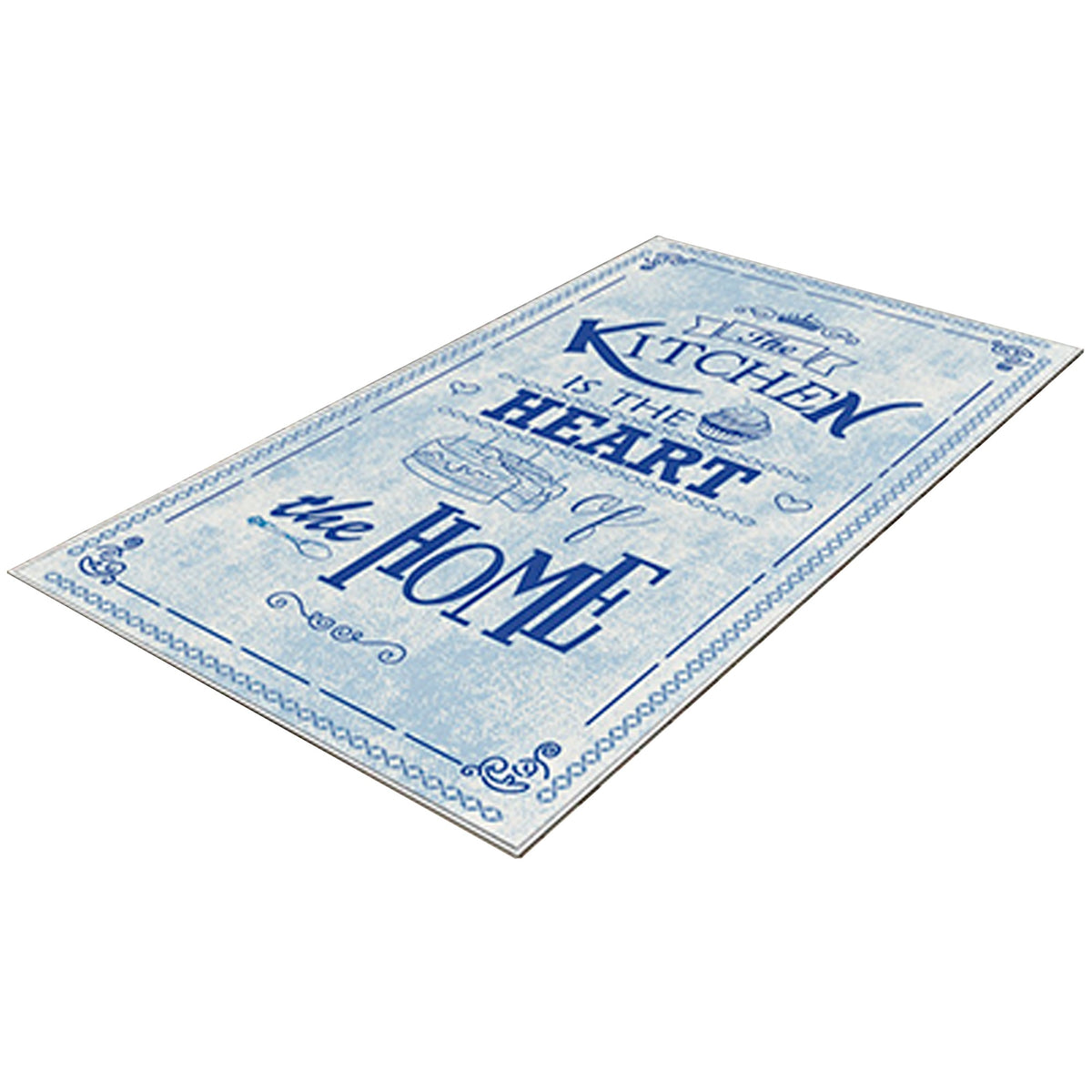 Alfombra poliéster estampada 60x100 cm modelo HeartOfTheHome azul