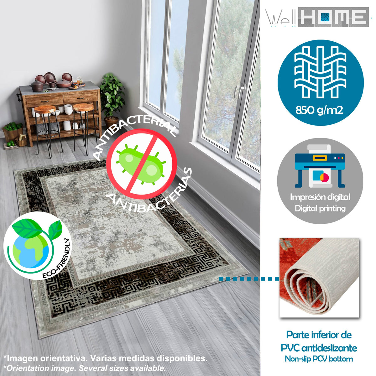 Alfombra poliéster estampada GreekFrame 60x100cm (3)