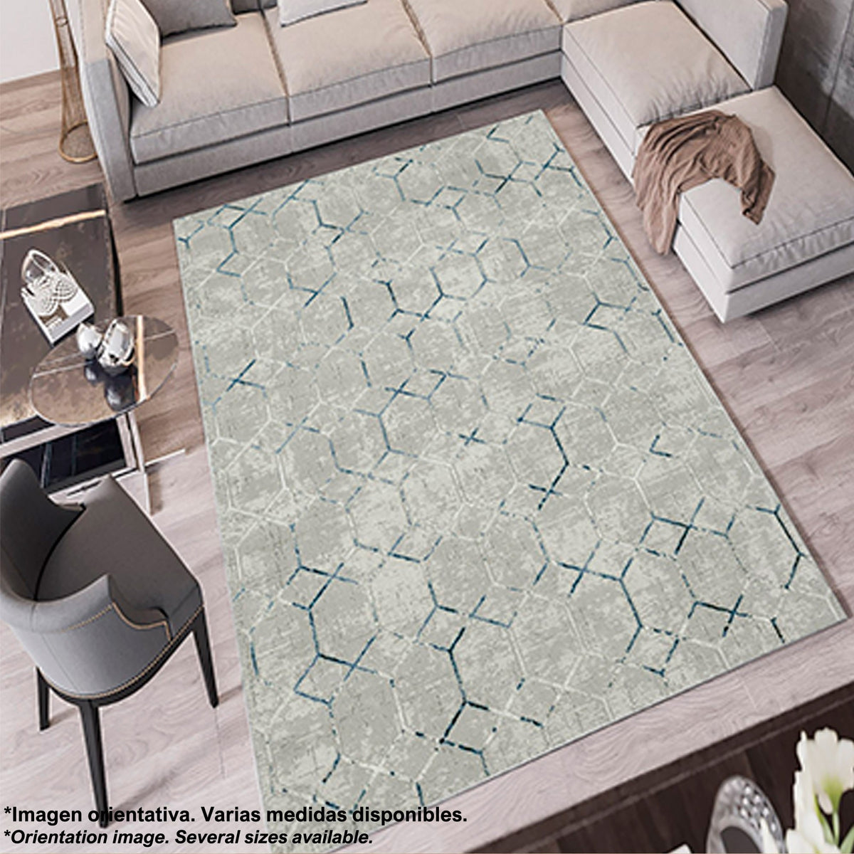 Alfombra poliéster estampada 60x100 cm modelo Hexagon multicolor (6)