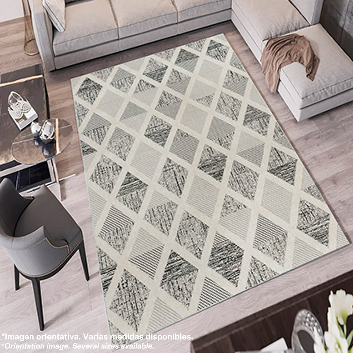 Alfombra poliéster estampada 60x100 cm modelo Rhombus multicolor (6)
