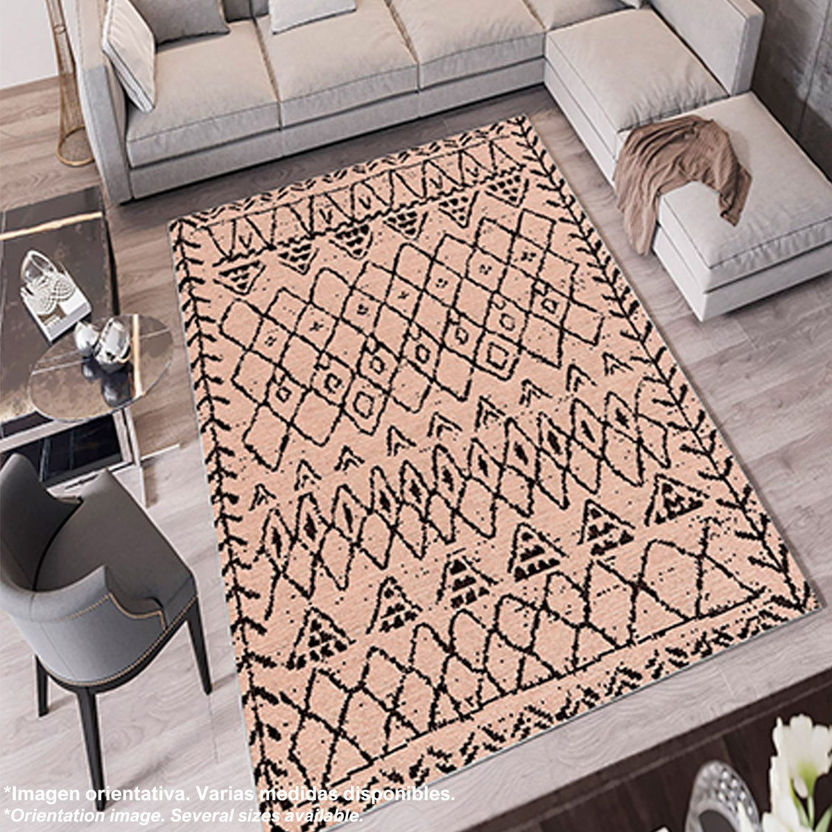 Alfombra poliéster estampada 80x120 cm modelo BattleField crema (6)
