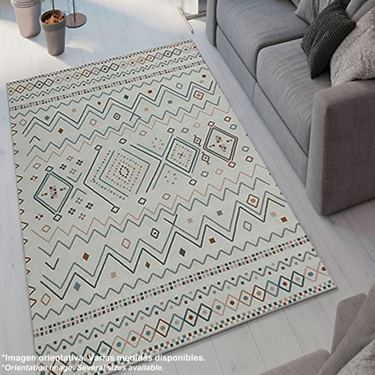 Alfombra poliéster estampada 60x100 cm modelo Tippi multicolor (6)