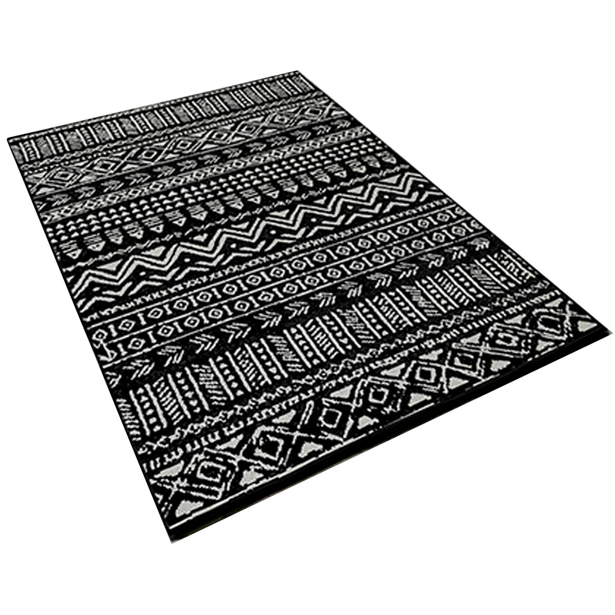 Alfombra poliéster estampada MountainRange negro 100x150