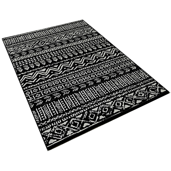 Alfombra poliéster estampada MountainRange negro 100x150