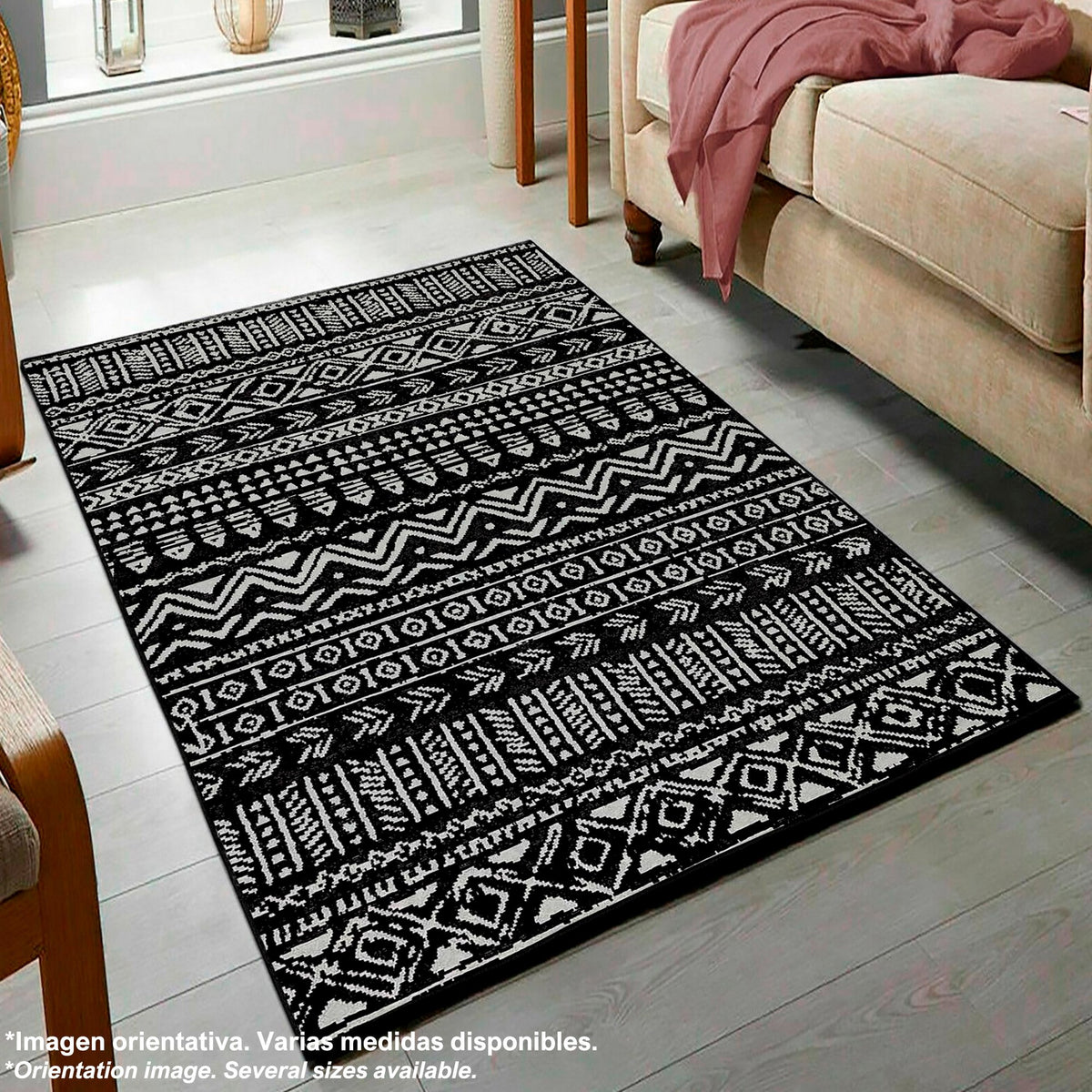 Alfombra poliéster estampada MountainRange negro 100x150 (6)