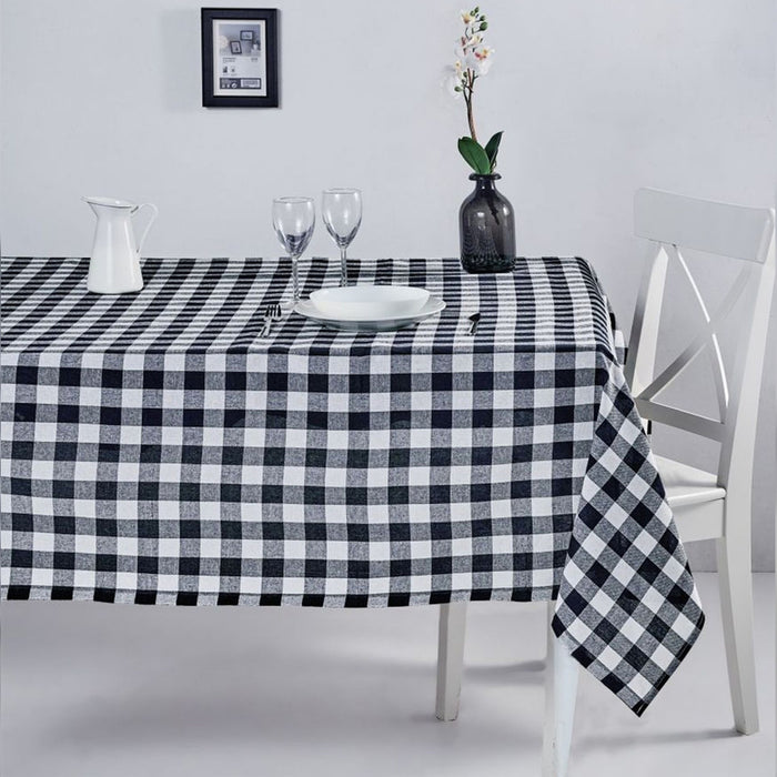 Mantel de cuadros 160x160 cm negro
