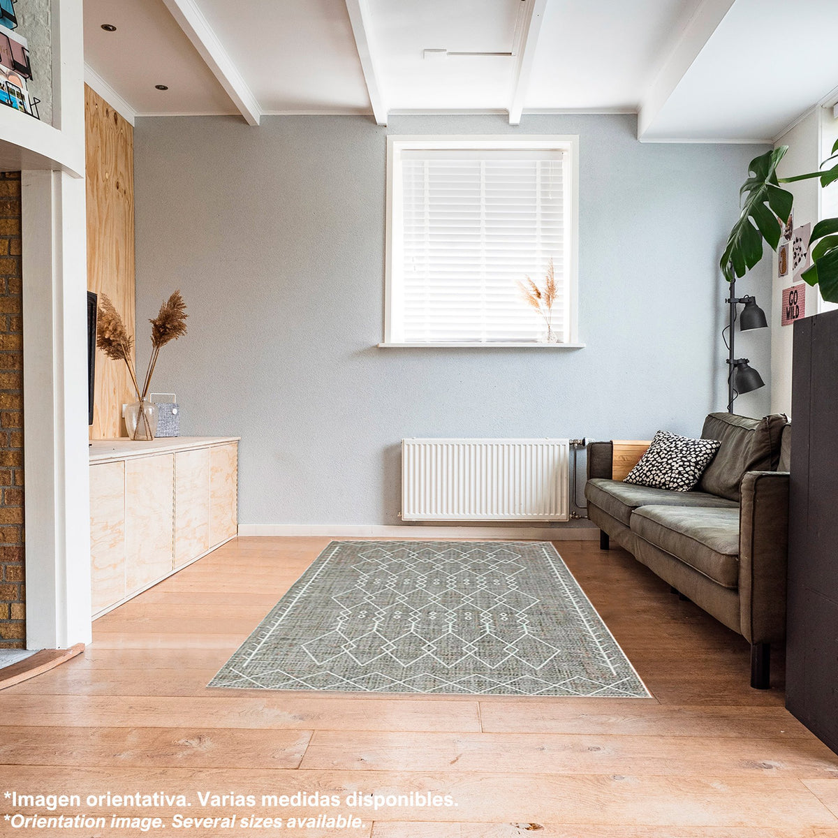 Alfombra poliéster estampada 80x150 cm modelo TheWedding gris (7)