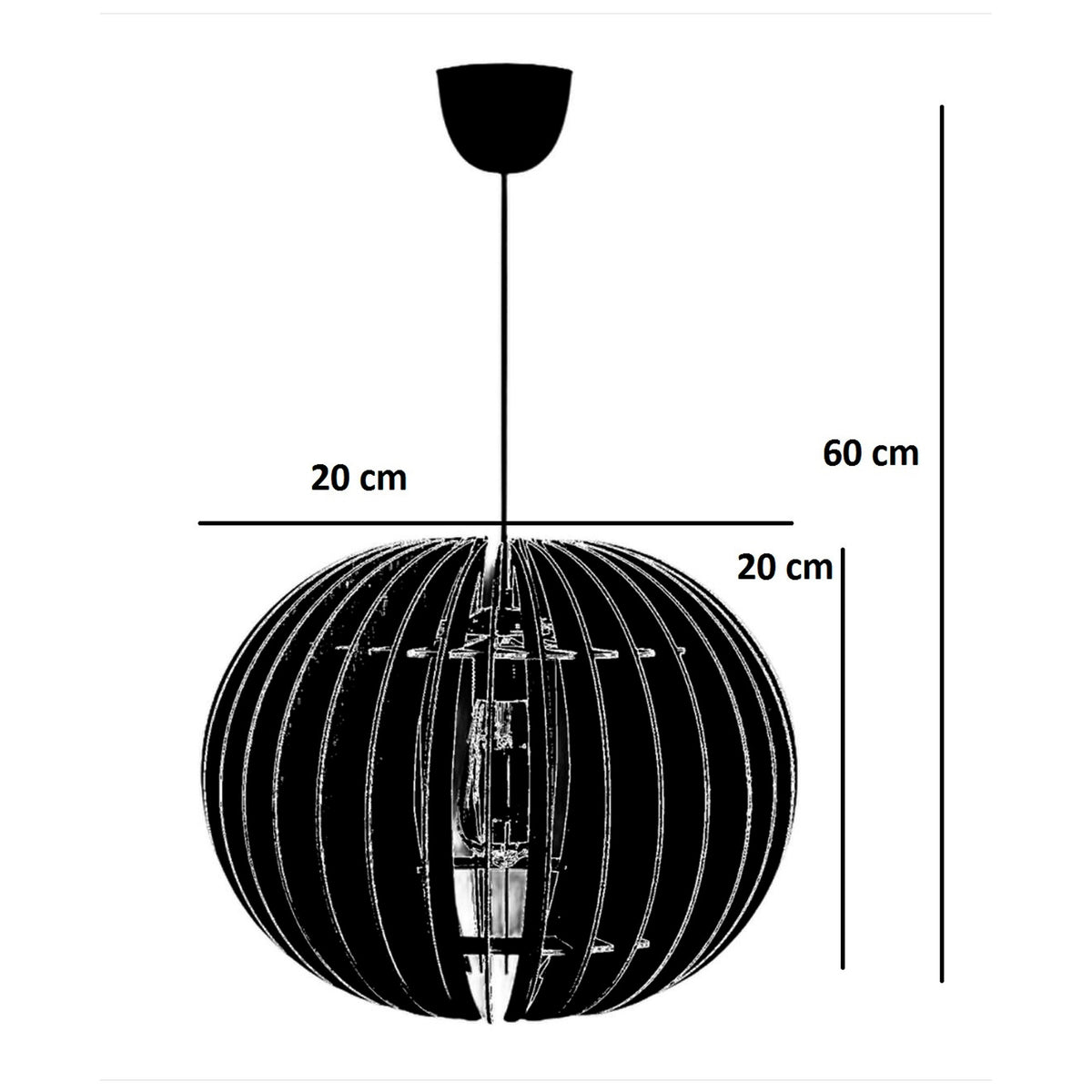 Set 2 lámparas de techo 60 cm nogal casquillo E27 max 60W (3)