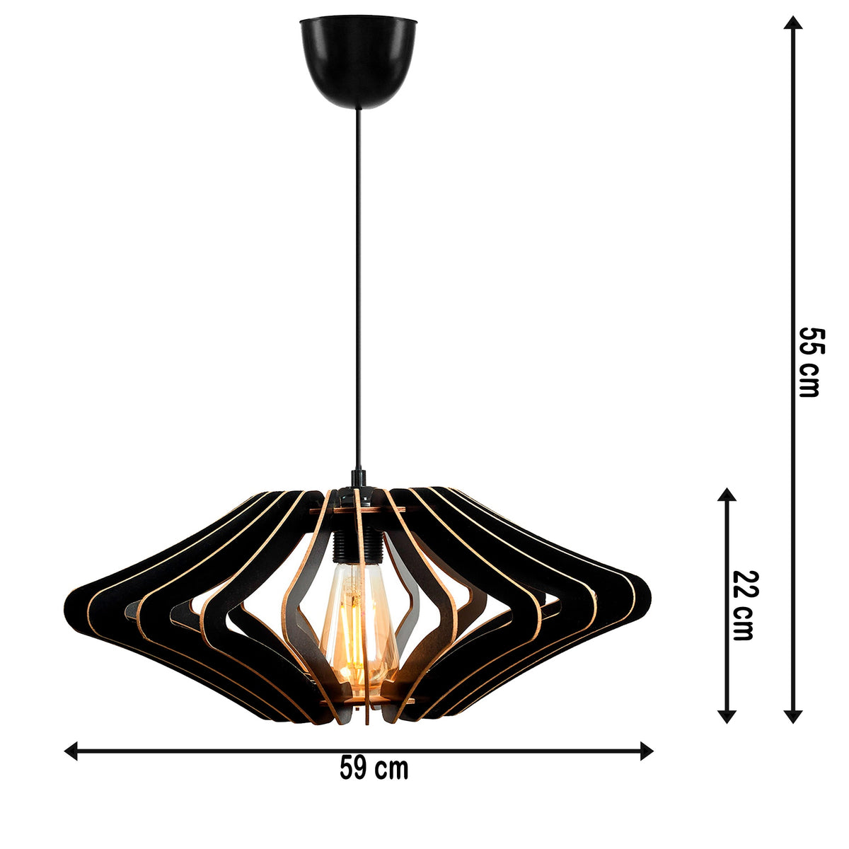 Lámpara de techo 55 cm negro casquillo E27 max 60W col. Covadonga (3)