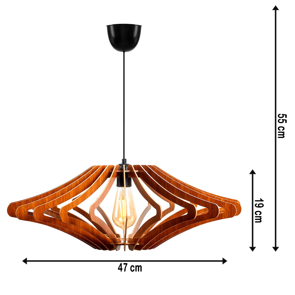 Set 2 lámparas de techo 55 cm nogal E27 max 60W col. Covadonga (3)