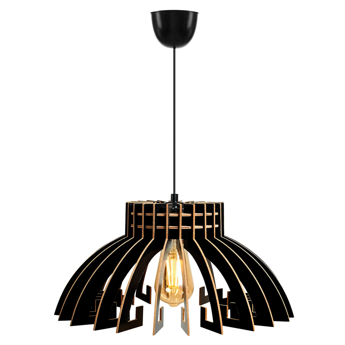 Lámpara de techo 55 cm negro casquillo E27 max 60W col. Covadonga