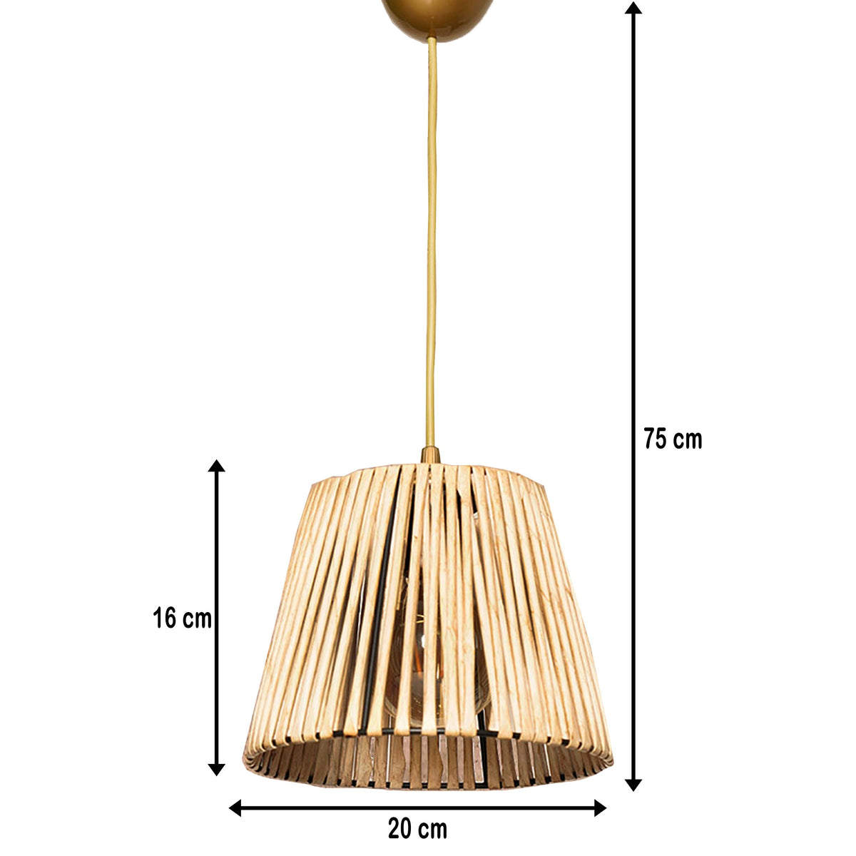 Lámpara de techo 75 cm natural rústica colección Ness E27 Max 60W (3)
