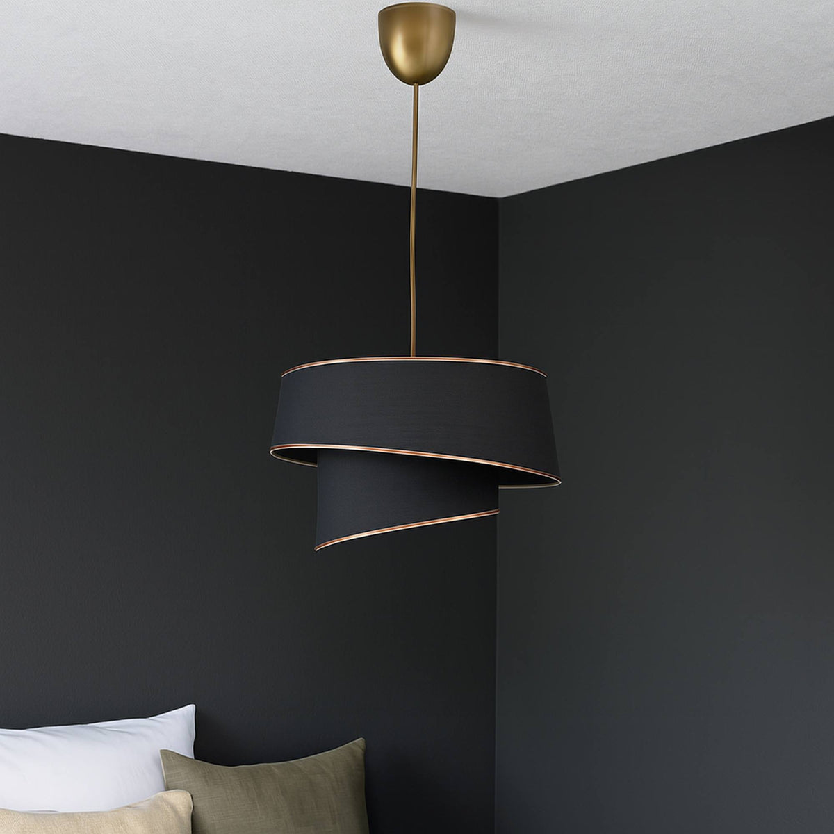 Lámpara de techo 70 cm oro y antracita E27 Max 60W (5)