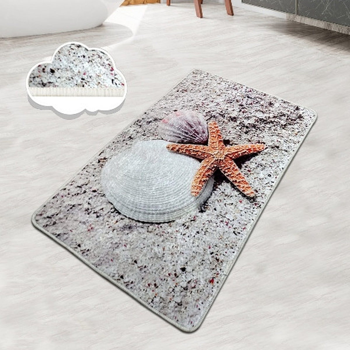 Alfombra de baño diseño estrella de mar (2)