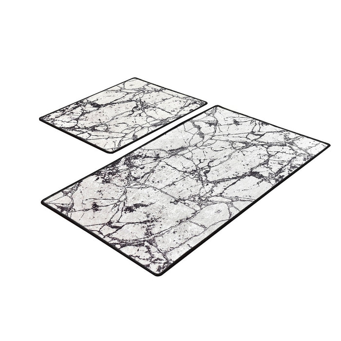 Set alfombras de baño 2 pzs blanca y negra