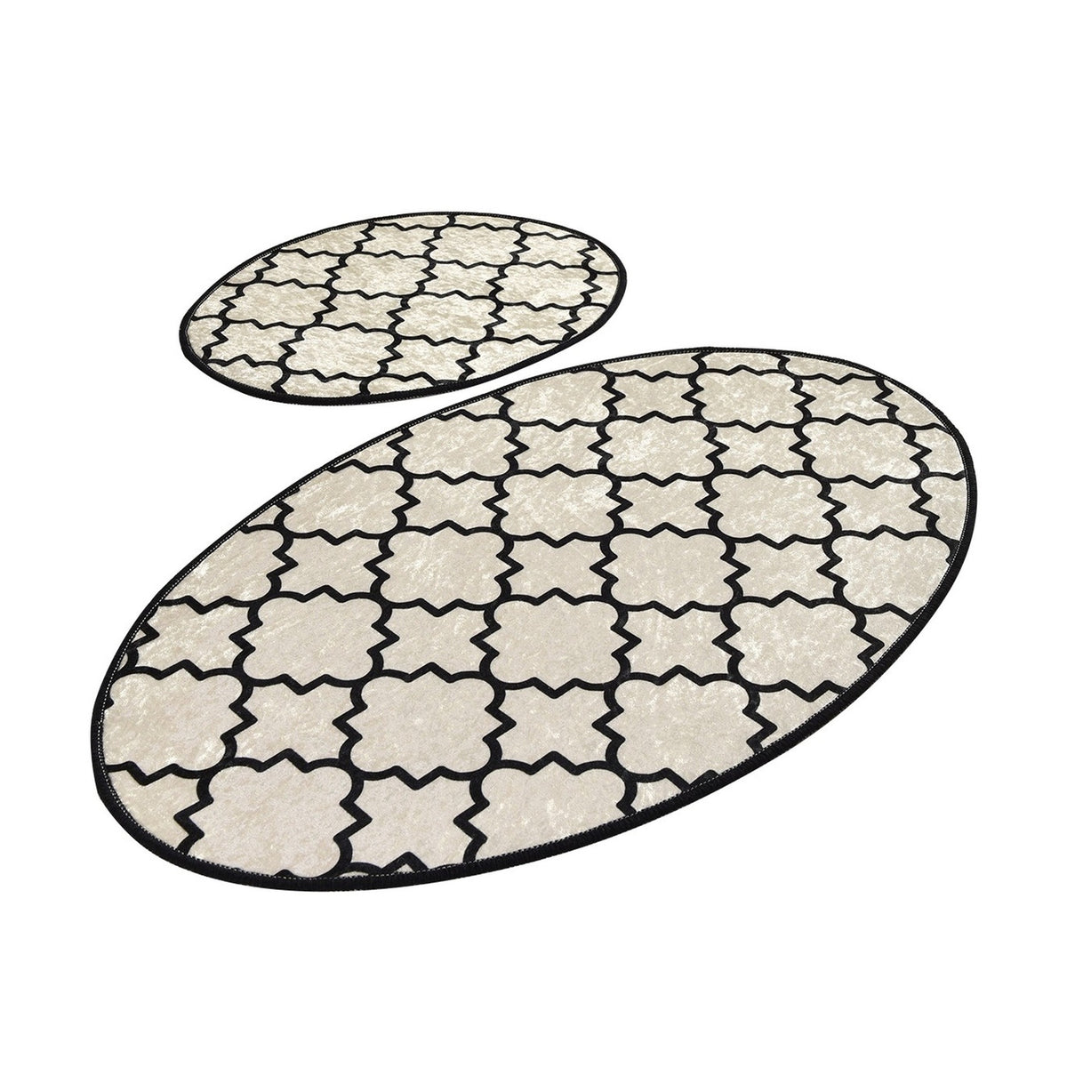 Set alfombras de baño 2 pzs blanco y negro